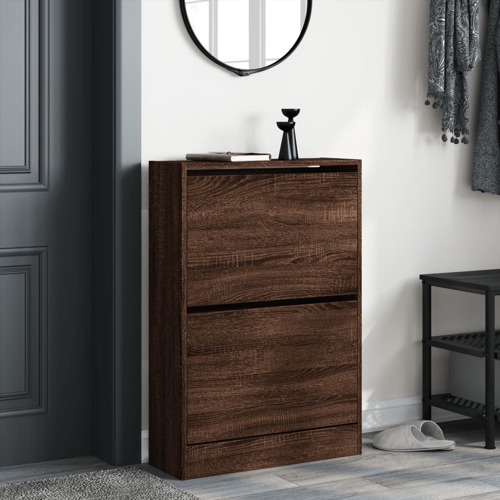 Vidaxx armoire à chaussures 60x21x87,5 cm bois fini couleur chêne marron