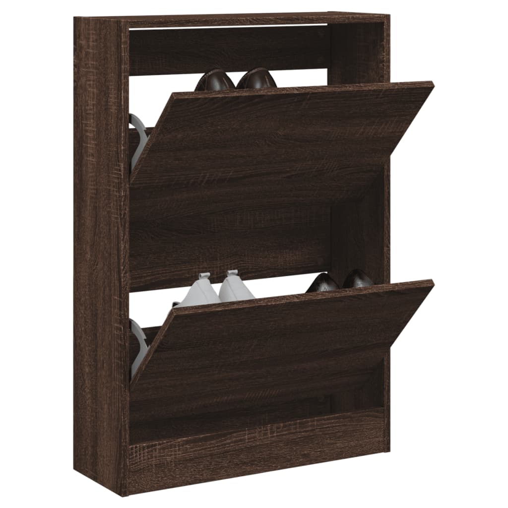 Vidaxx armoire à chaussures 60x21x87,5 cm bois fini couleur chêne marron