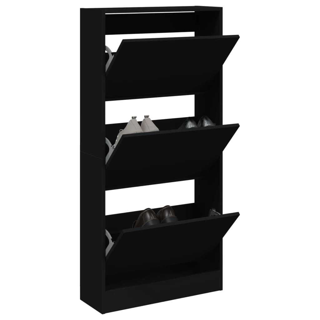 Vidaxx armoire à chaussures 60x21x125,5 cm bois fini noir