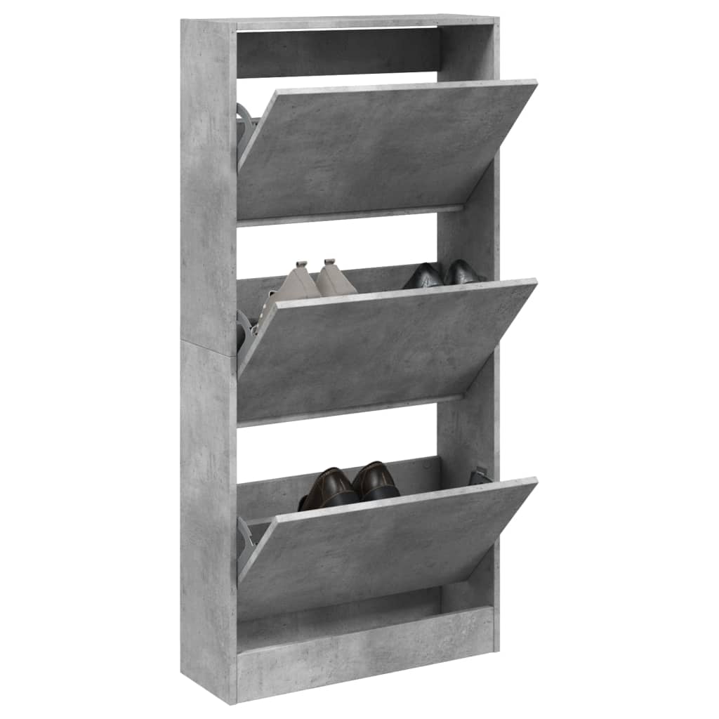 Vidaxx meuble à chaussures 60x21x125,5 cm bois d'ingénierie gris béton