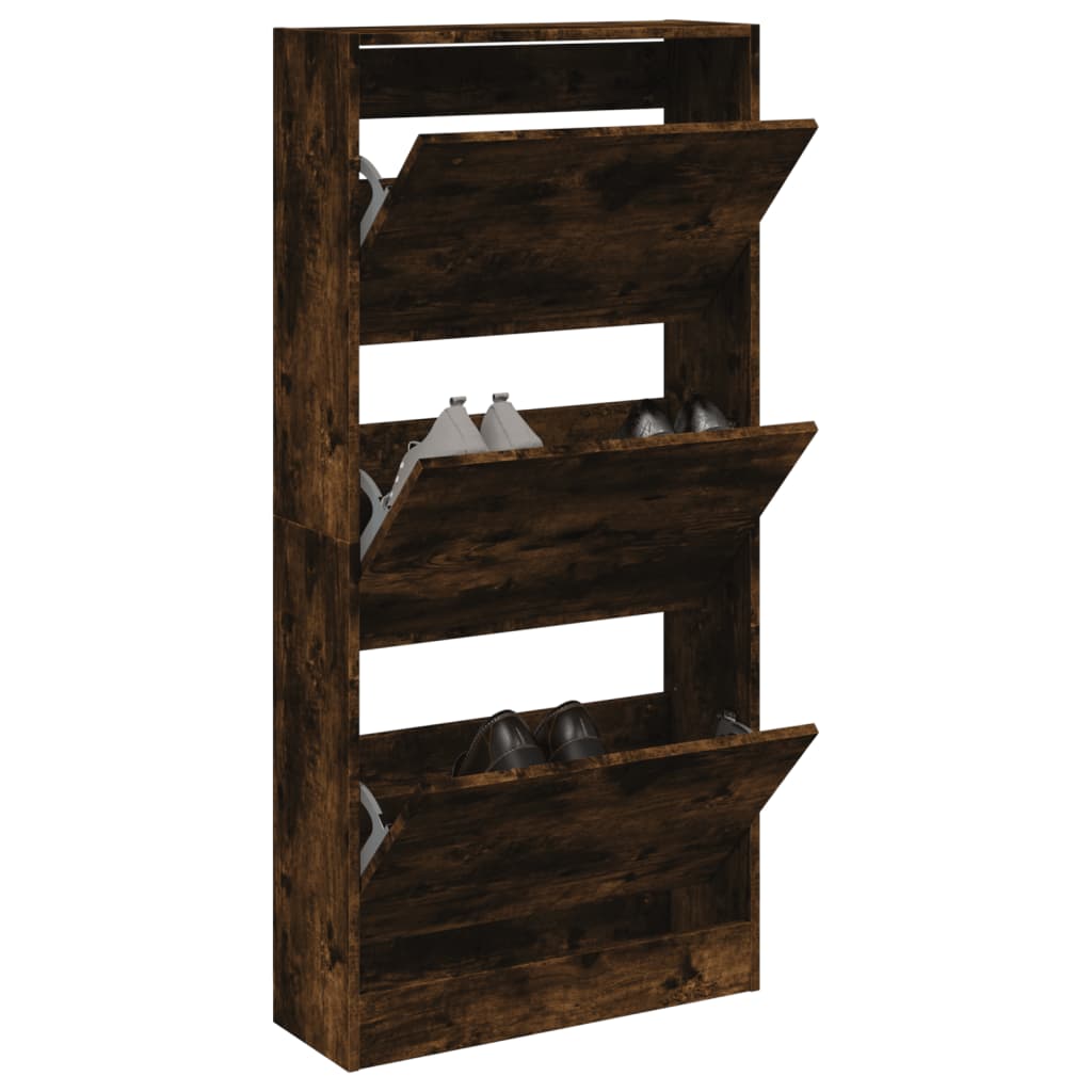 Vidaxx meuble à chaussures 60x21x125,5 cm bois d'ingénierie, chêne fumé