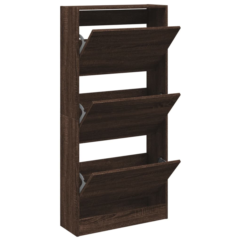 VidaXL Armoire à chaussures 60x21x125,5 cm bois fini couleur chêne marron