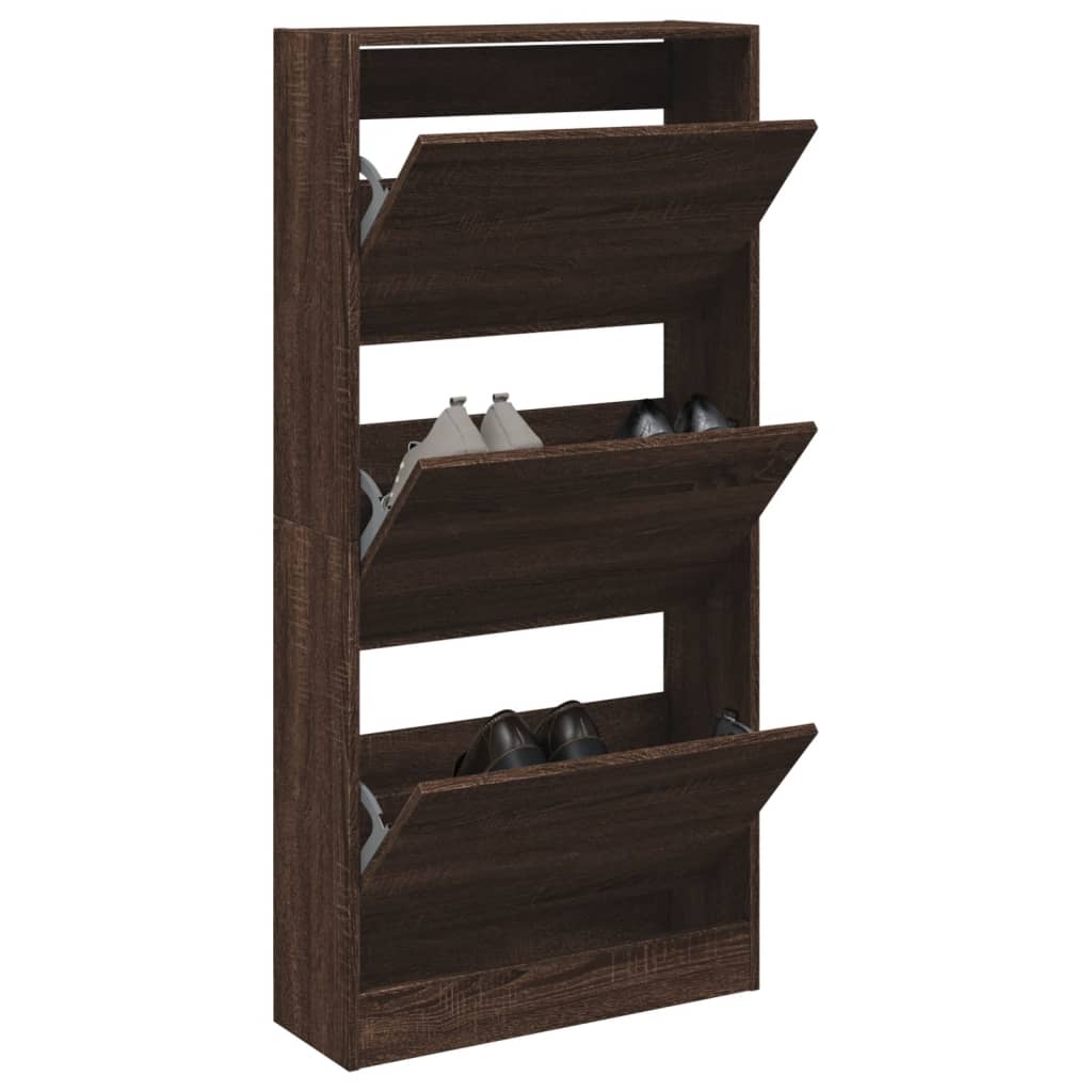 VidaXL Armoire à chaussures 60x21x125,5 cm bois fini couleur chêne marron