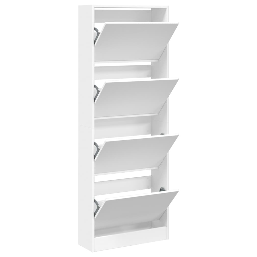 VidaXL Armoire à chaussures 60x21x163,5 cm bois d'ingénierie blanc
