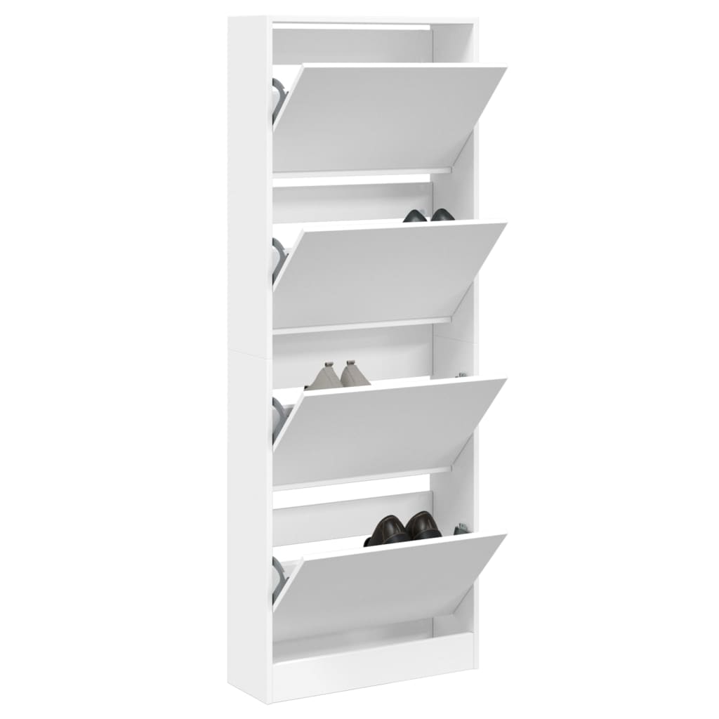 VidaXL Armoire à chaussures 60x21x163,5 cm bois d'ingénierie blanc