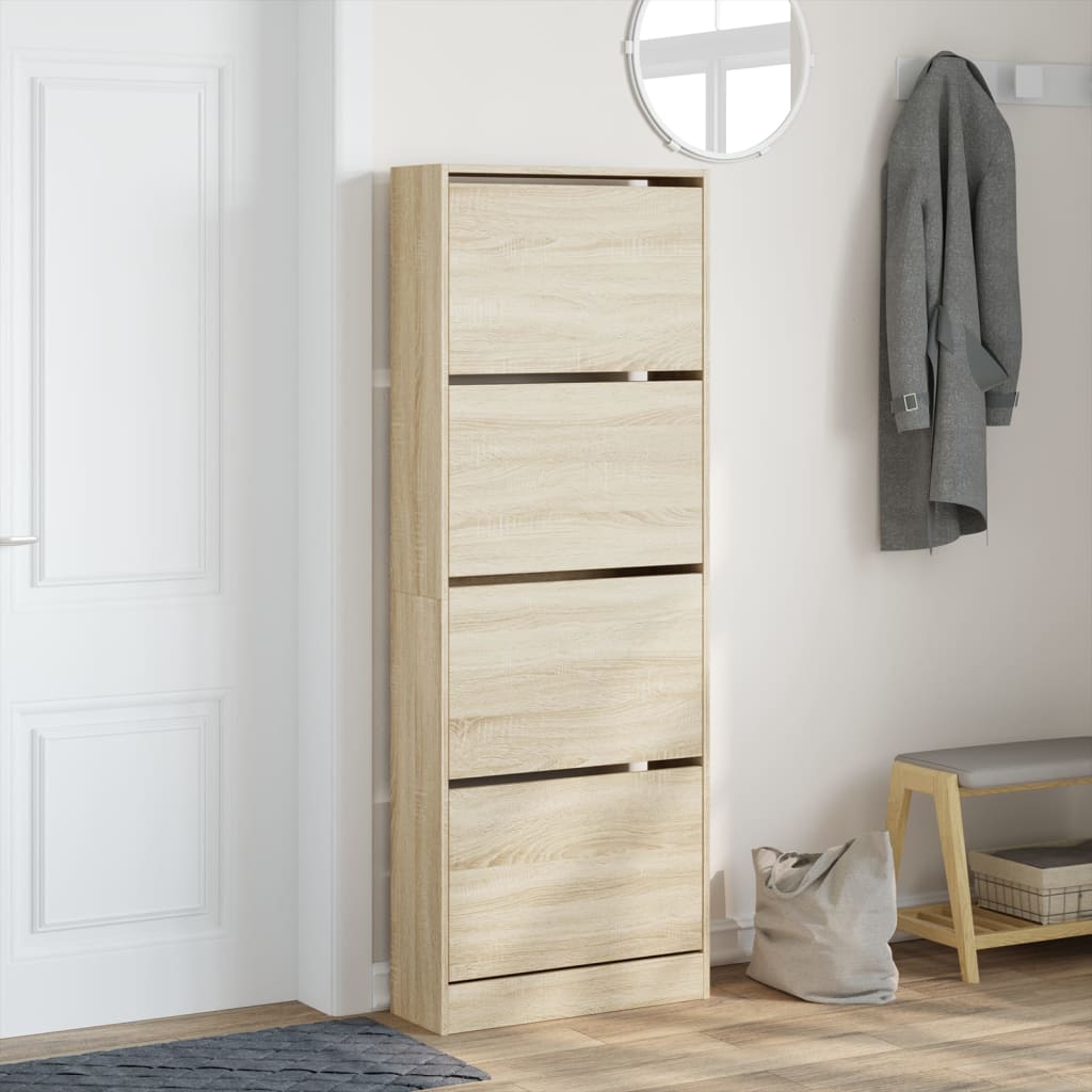 VidaXL Armoire à chaussures 60x21x163,5 cm bois d'ingénierie chêne sonoma