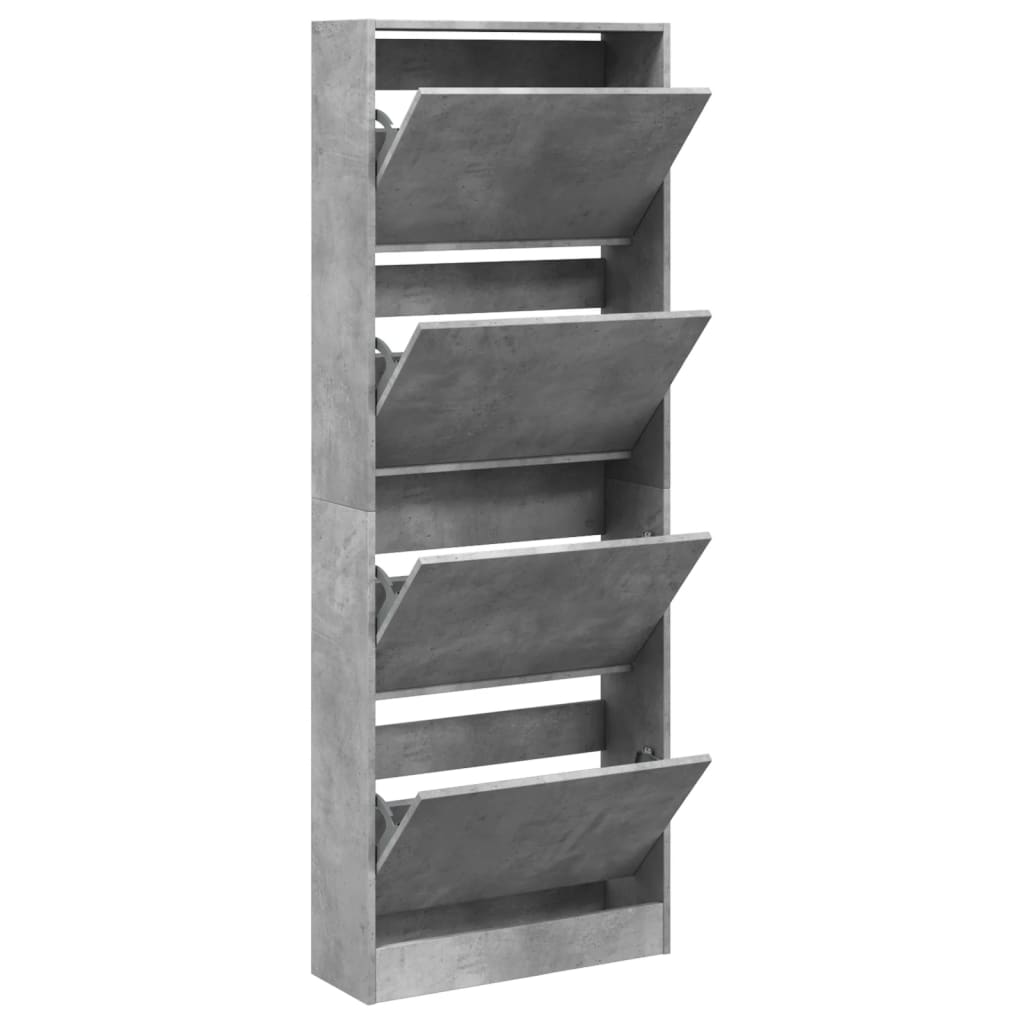 VidaXL Armoire à chaussures 60x21x163,5 cm bois d'ingénierie béton gris