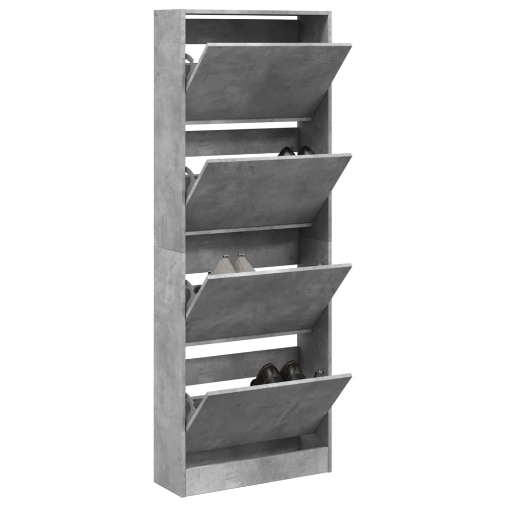 VidaXL Armoire à chaussures 60x21x163,5 cm bois d'ingénierie béton gris