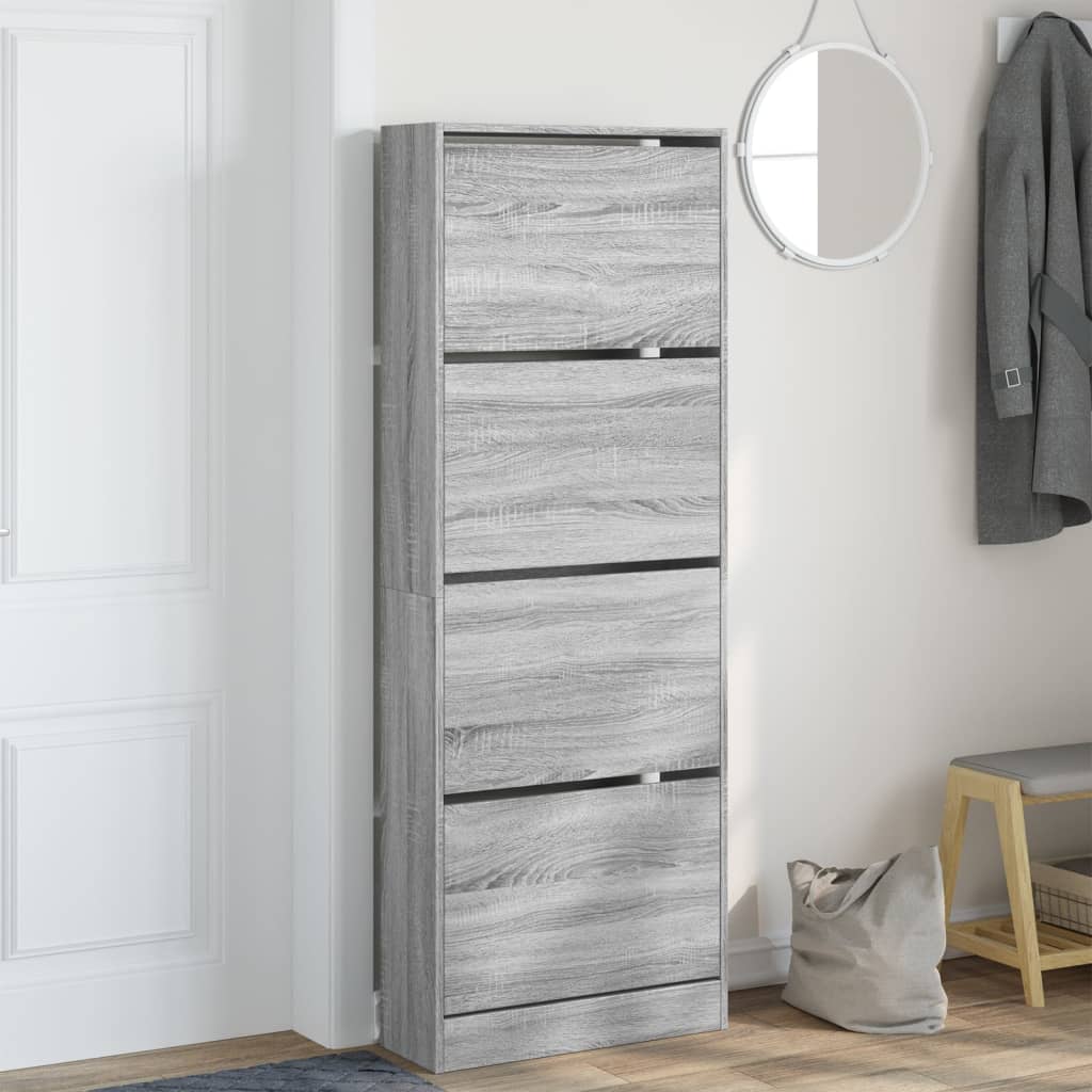VidaXL Armoire à chaussures 60x21x163,5 cm bois d'ingénierie chêne sonoma gris