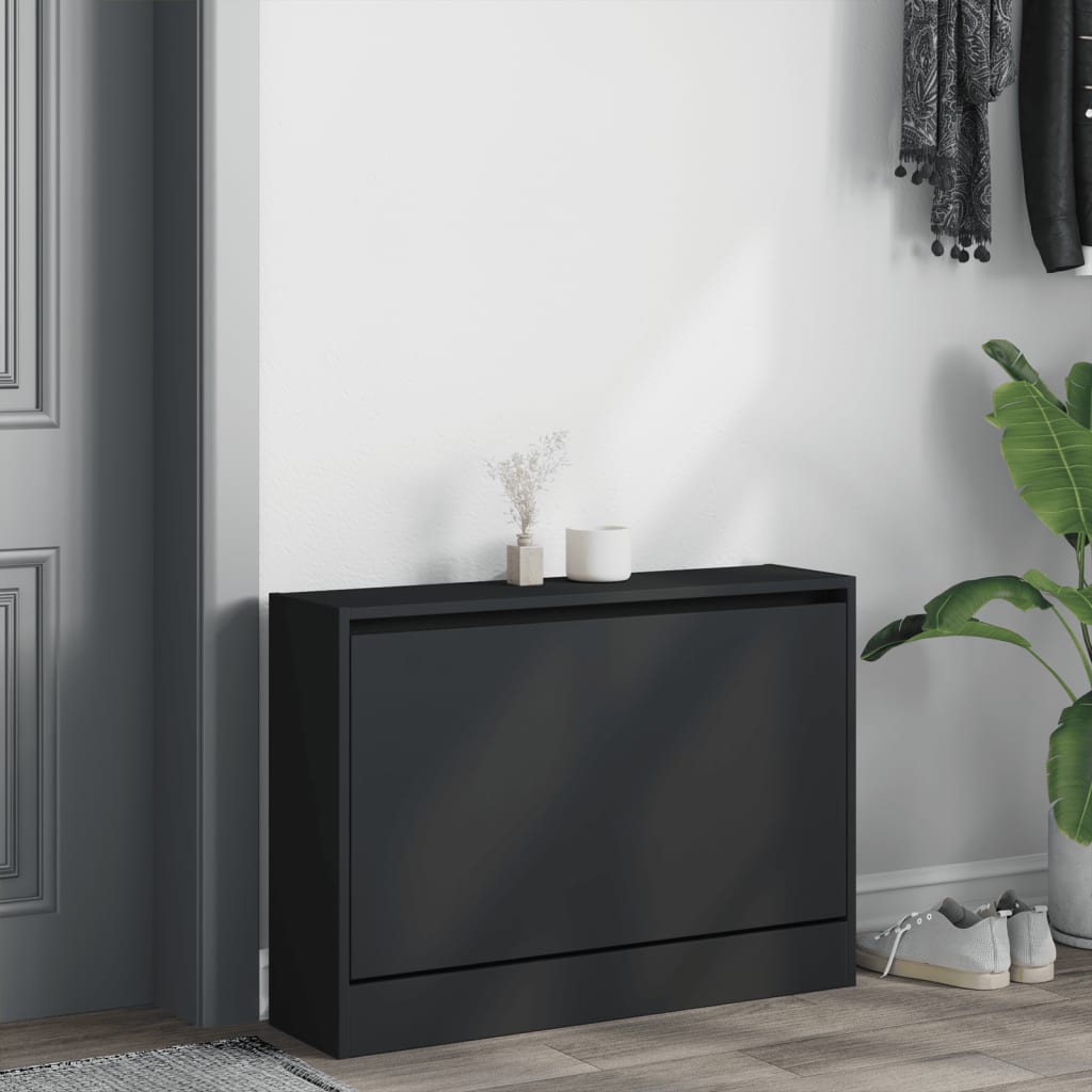 Vidaxx armoire à chaussures 80x21x57 cm bois fini noir
