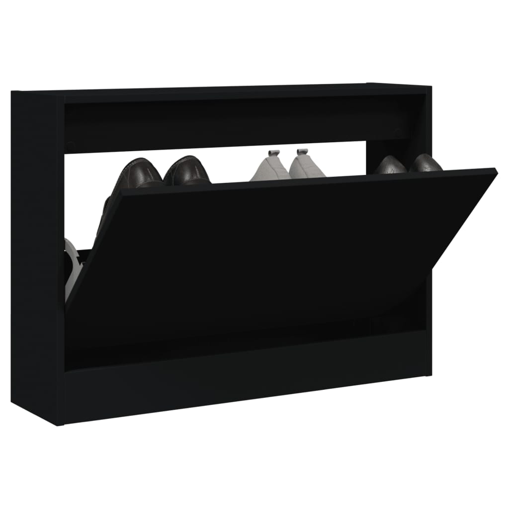 Vidaxx armoire à chaussures 80x21x57 cm bois fini noir