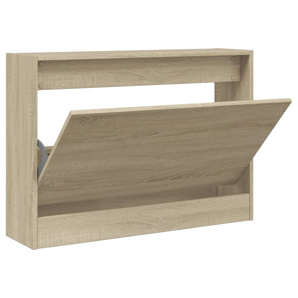 VidaXL armoire à chaussures 80x21x57 cm bois d'ingénierie couleur chêne sonoma