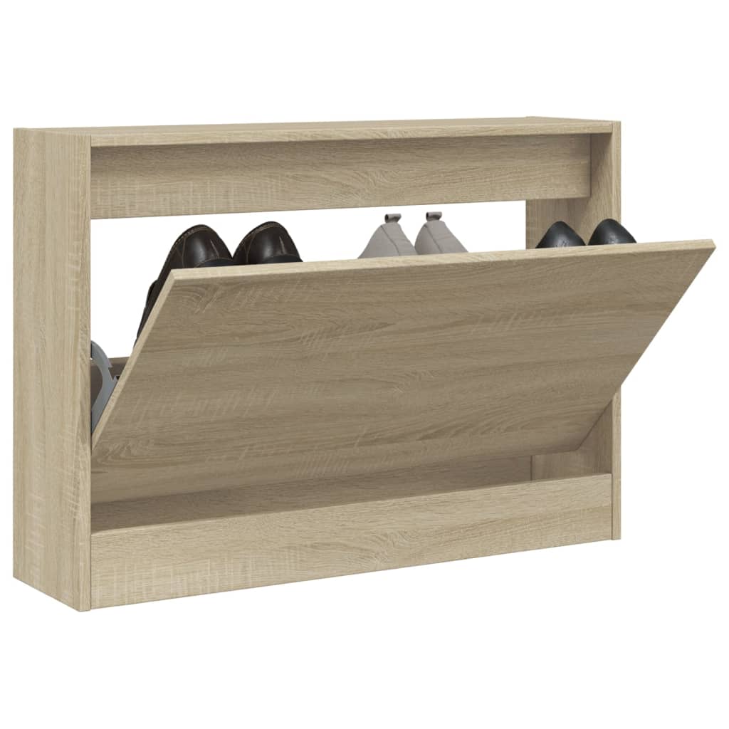 VidaXL armoire à chaussures 80x21x57 cm bois d'ingénierie couleur chêne sonoma