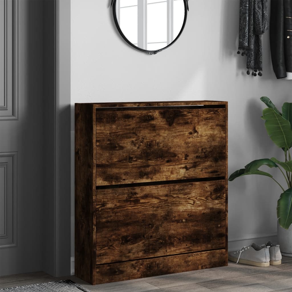 Vidaxx armoire à chaussures 80x21x87,5 cm bois traité, chêne fumé