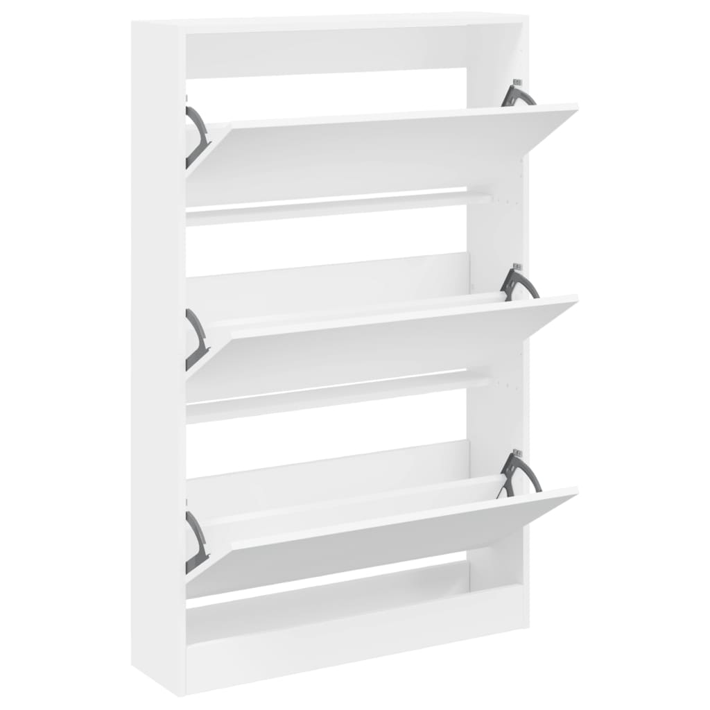 VidaXL Armoire à chaussures 80x21x125,5 cm bois d'ingénierie blanc