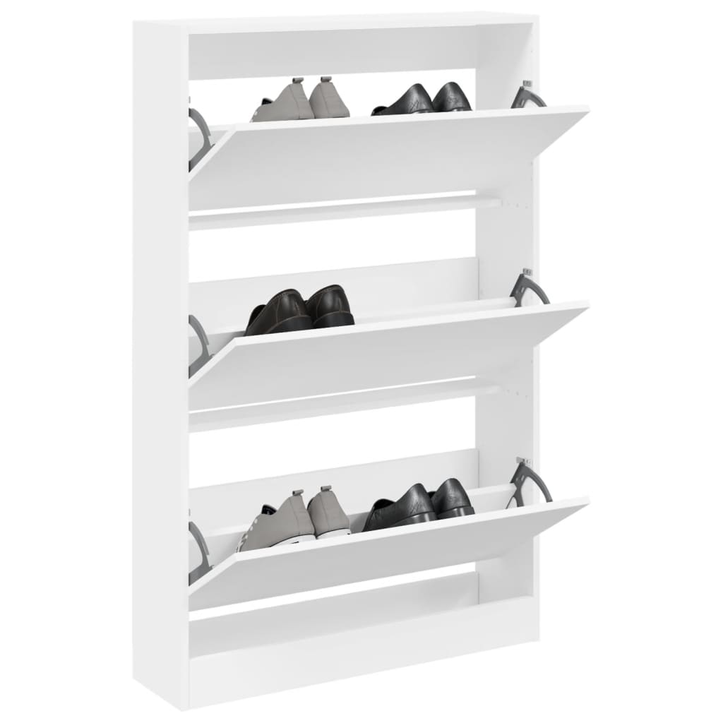 VidaXL Armoire à chaussures 80x21x125,5 cm bois d'ingénierie blanc