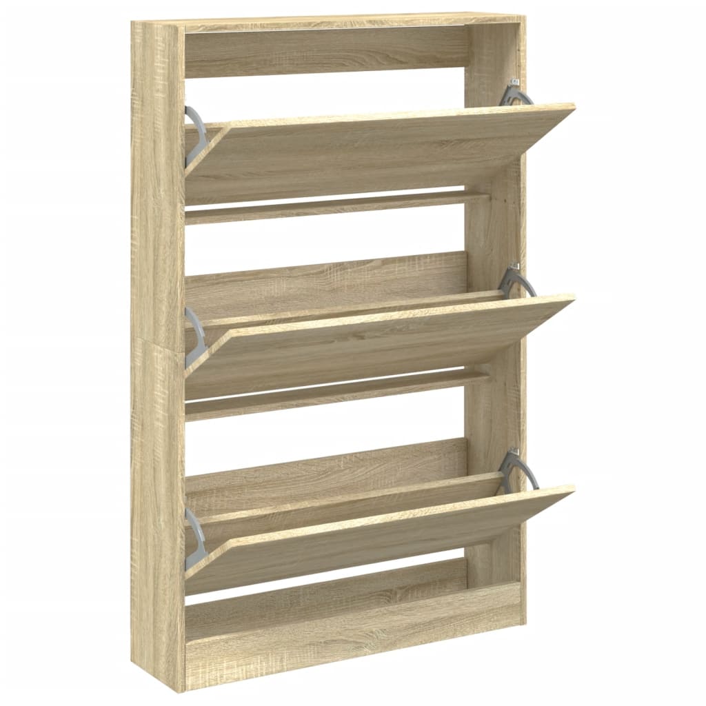 VidaXL Armoire à chaussures 80x21x125,5 cm bois d'ingénierie chêne sonoma