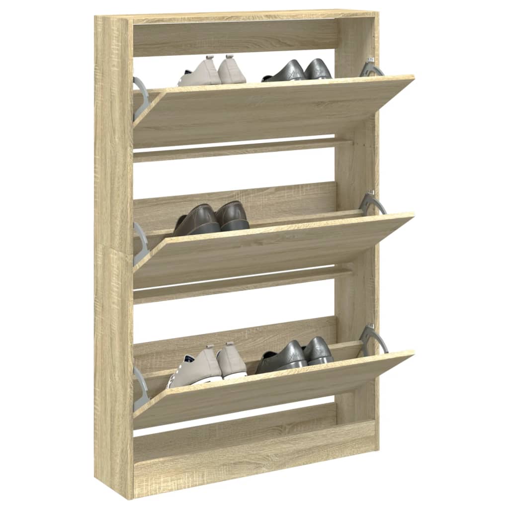 VidaXL Armoire à chaussures 80x21x125,5 cm bois d'ingénierie chêne sonoma