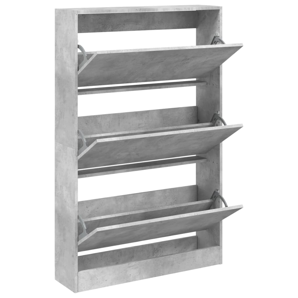VidaXL Armoire à chaussures 80x21x125,5 cm bois d'ingénierie béton gris