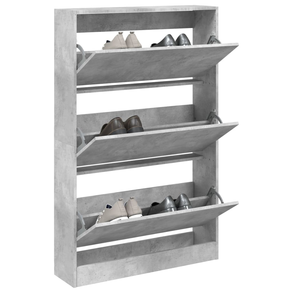 VidaXL Armoire à chaussures 80x21x125,5 cm bois d'ingénierie béton gris