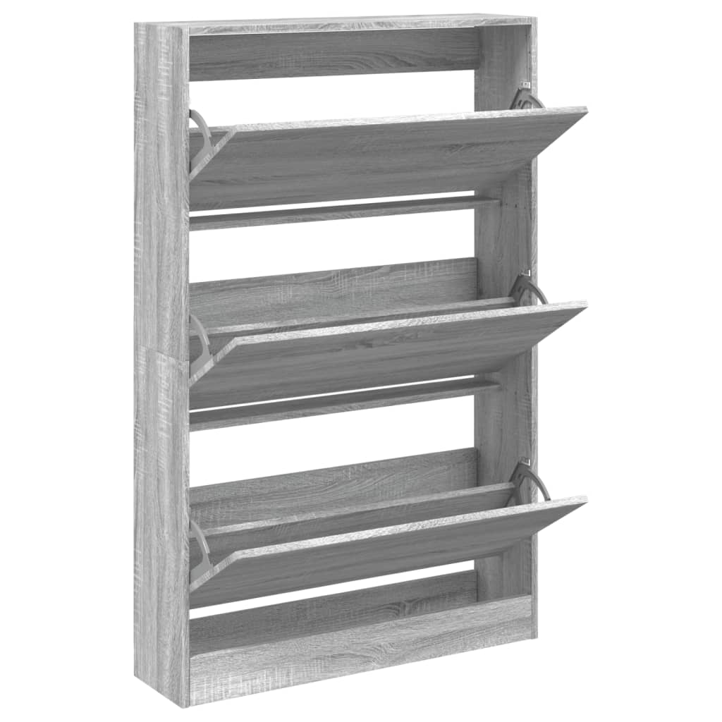 VidaXL Armoire à chaussures 80x21x125,5 cm bois d'ingénierie chêne sonoma gris