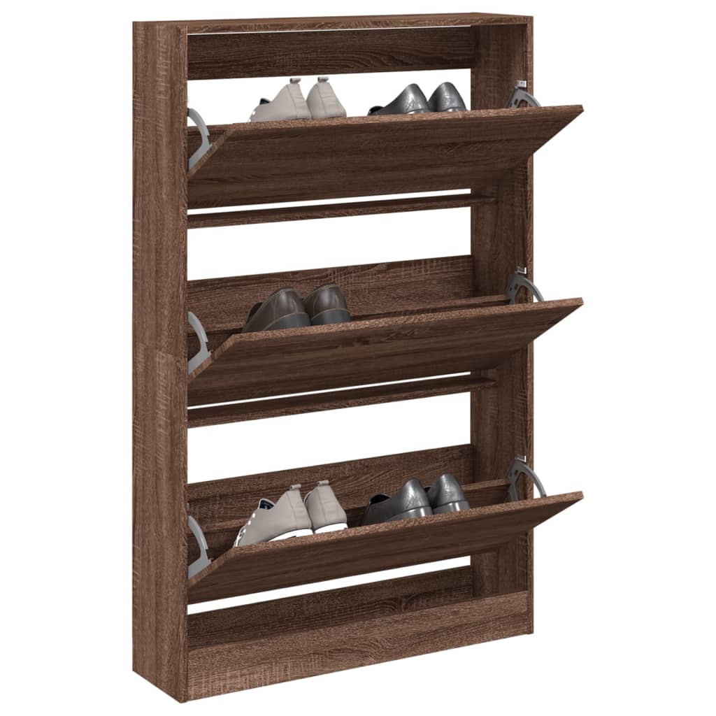 VidaXL Armoire à chaussures 80x21x125,5 cm bois fini couleur chêne marron