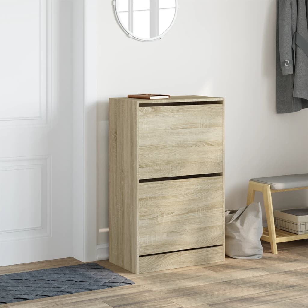 VidaXL armoire à chaussures 60x34x96,5 cm bois d'ingénierie couleur chêne sonoma
