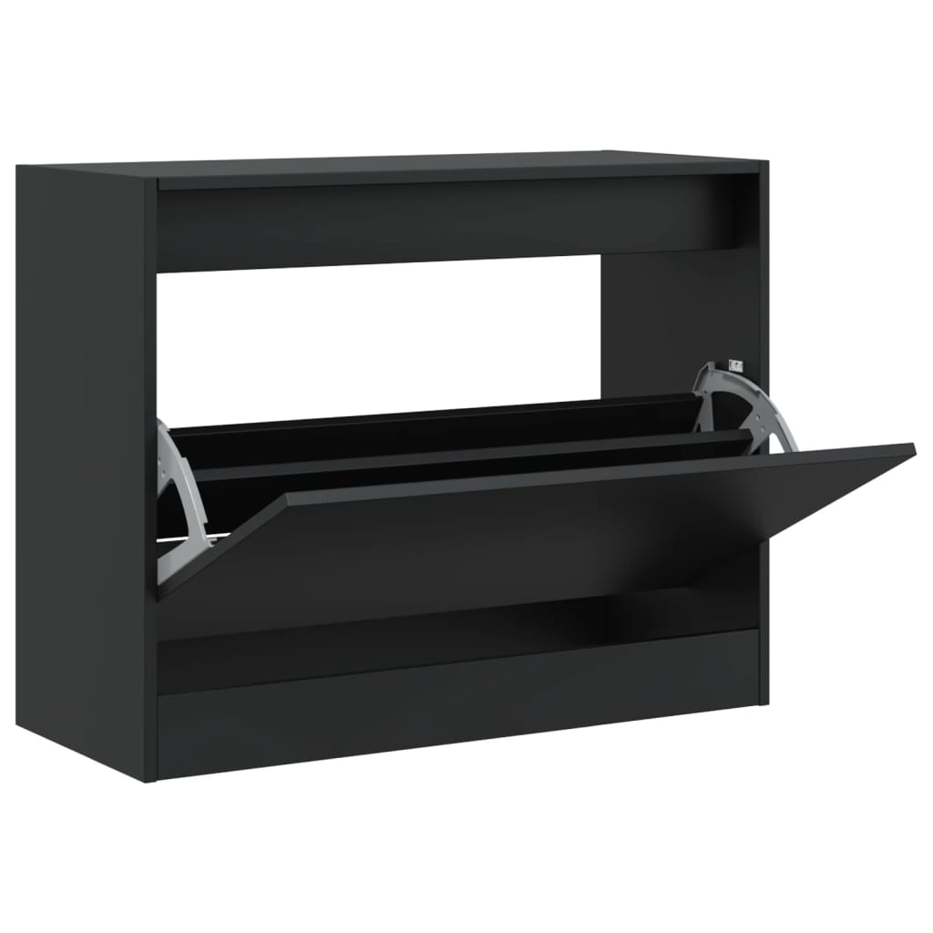 Vidaxx armoire à chaussures 80x34x63 cm bois fini noir