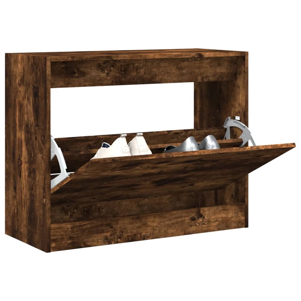 Vidaxx armoire à chaussures 80x34x63 cm bois traité, chêne fumé