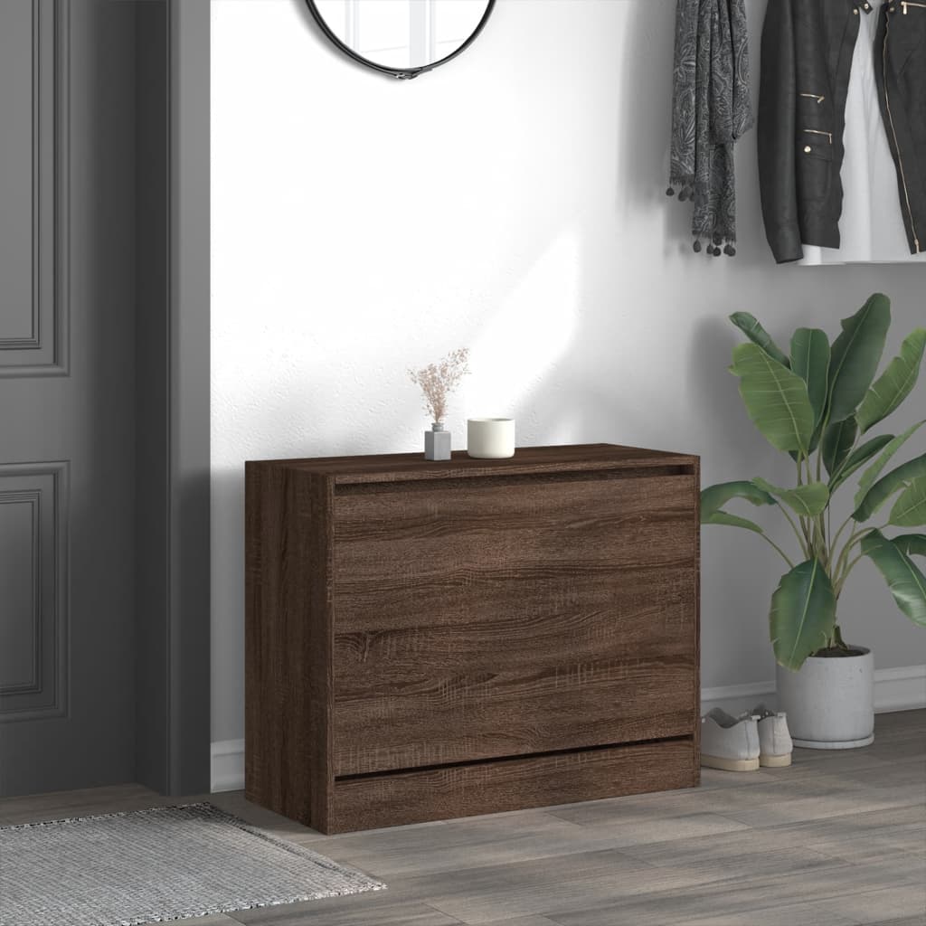 Vidaxx armoire à chaussures 80x34x63 cm bois fini couleur chêne marron