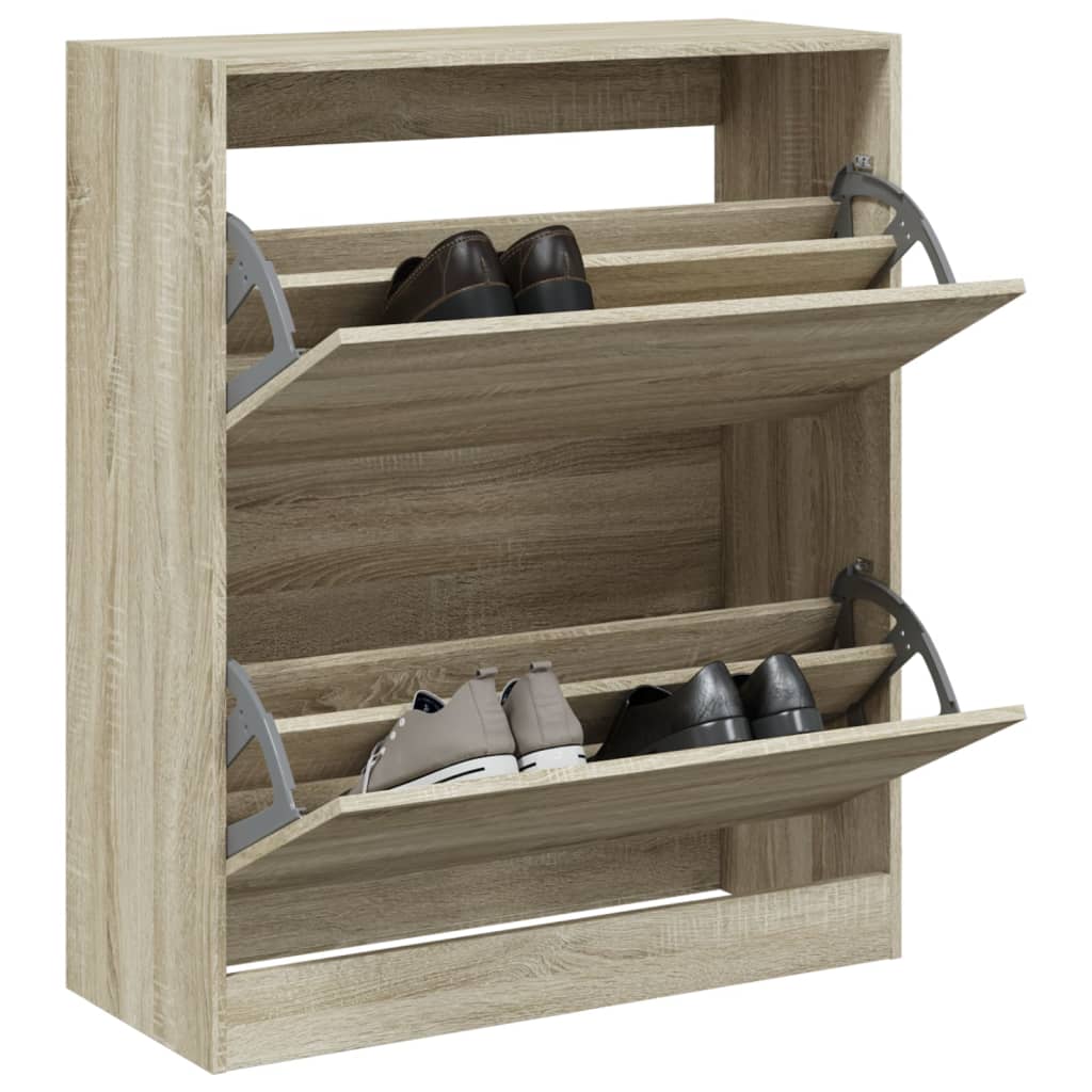 VidaXL armoire à chaussures 80x34x96,5 cm bois d'ingénierie couleur chêne sonoma