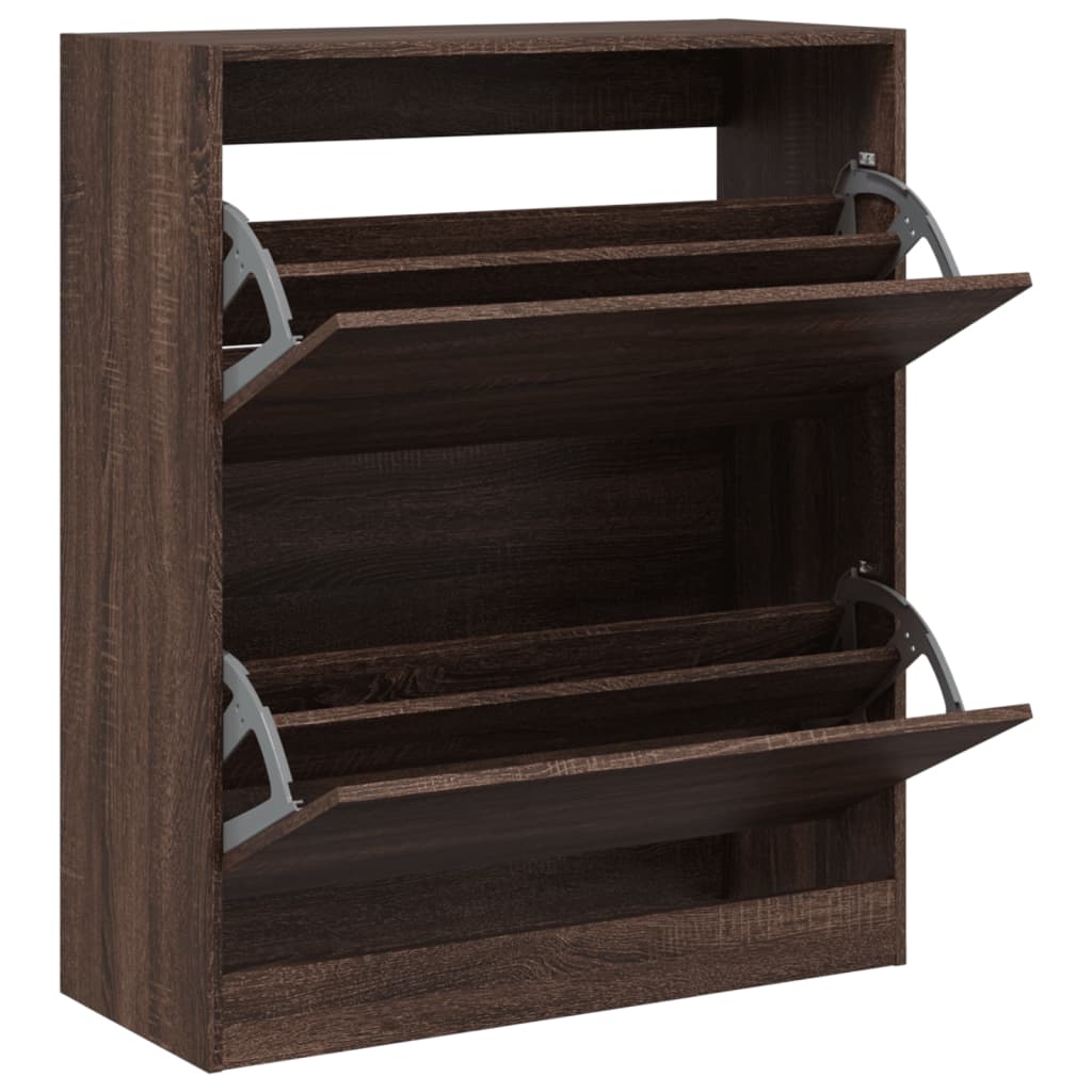 VidaXL Armoire à chaussures 80x34x96,5 cm bois fini couleur chêne marron