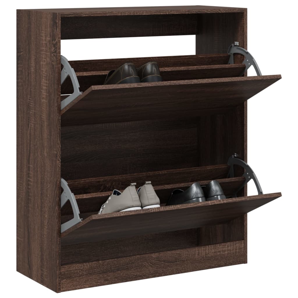 VidaXL Armoire à chaussures 80x34x96,5 cm bois fini couleur chêne marron