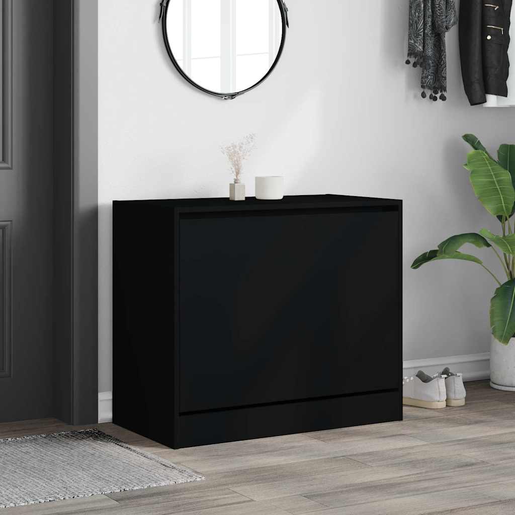 Vidaxx armoire à chaussures 80x42x69 cm bois fini noir