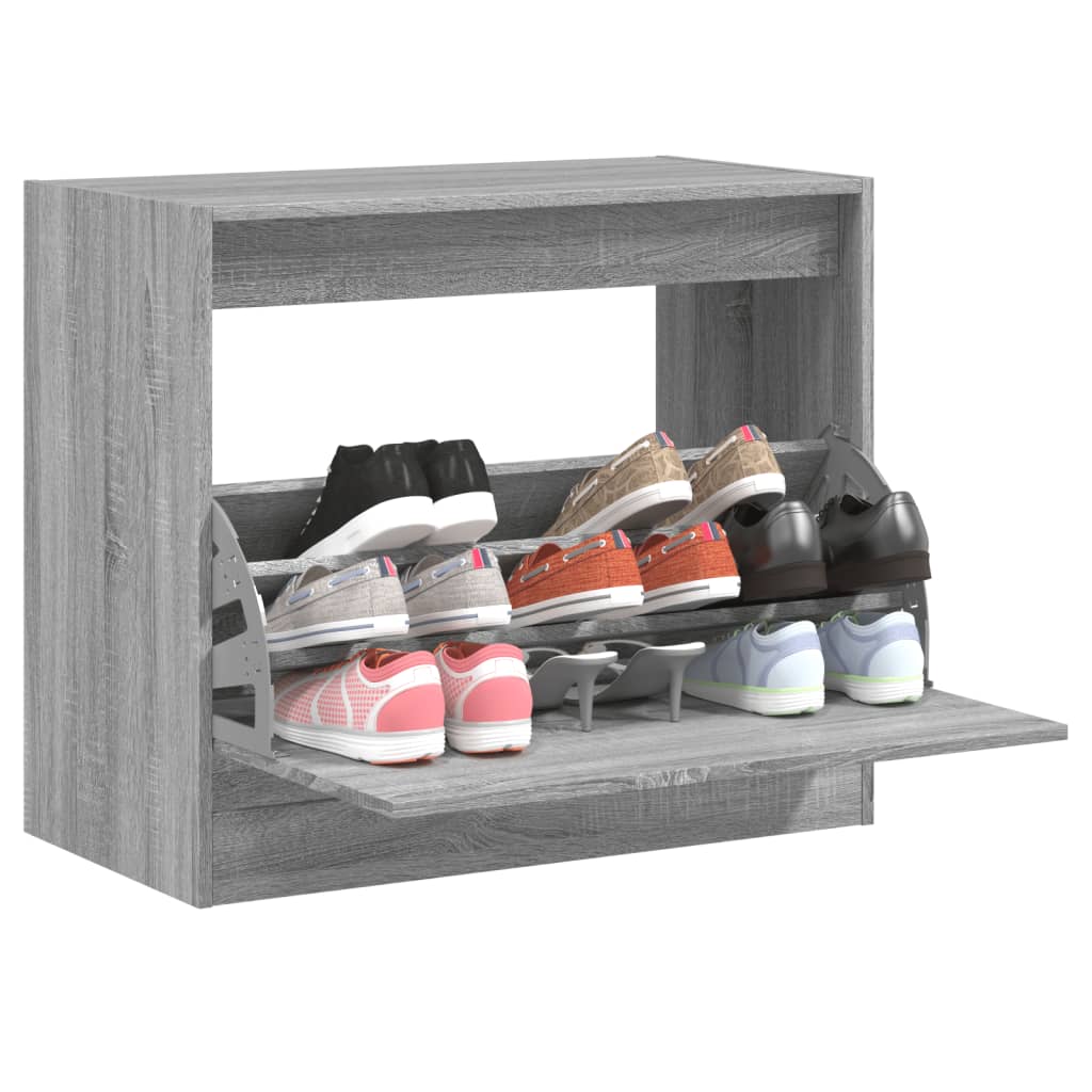Vidaxx meuble à chaussures 80x42x69 cm dérivé du bois chêne sonoma gris