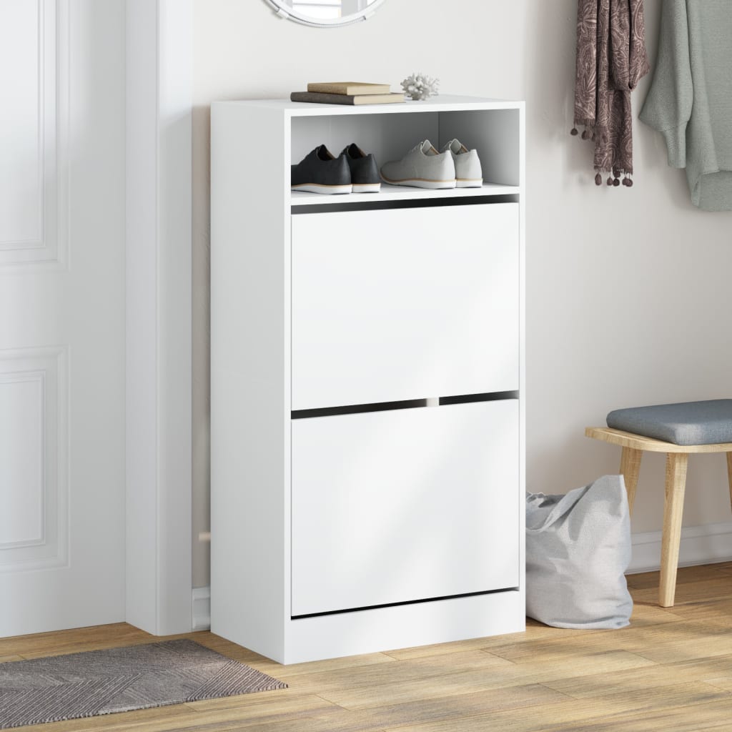 Vidaxx meuble à chaussures 60x34x116 cm bois d'ingénierie blanc