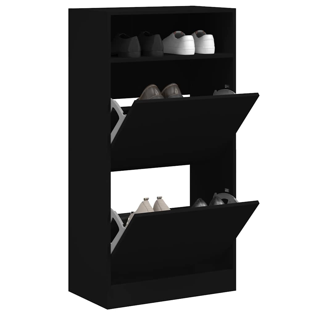 Vidaxx armoire à chaussures 60x34x116 cm bois fini noir