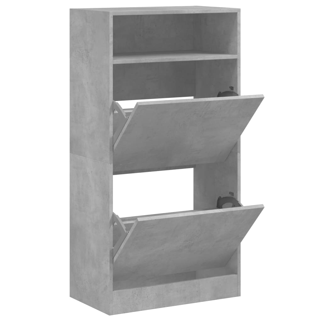 Vidaxx meuble à chaussures 60x34x116 cm dérivé du bois béton gris