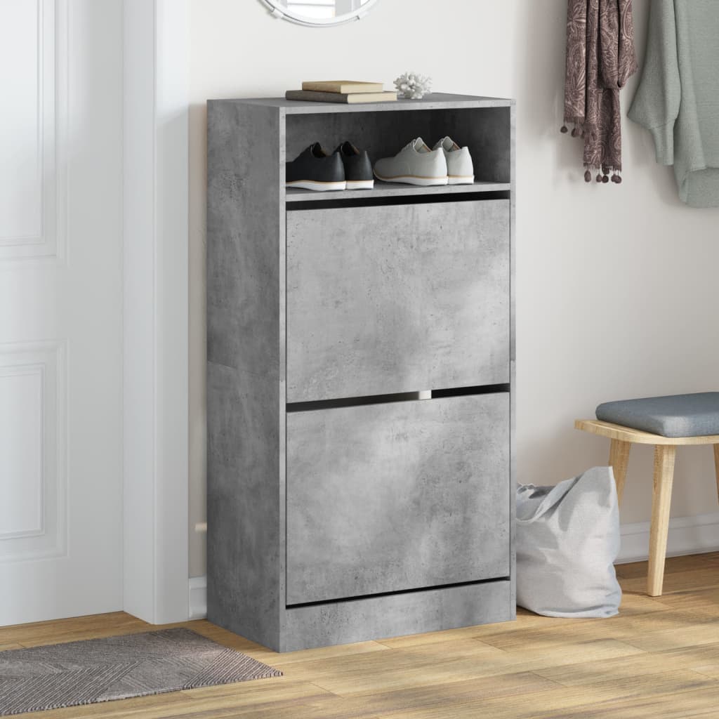 Vidaxx meuble à chaussures 60x34x116 cm dérivé du bois béton gris