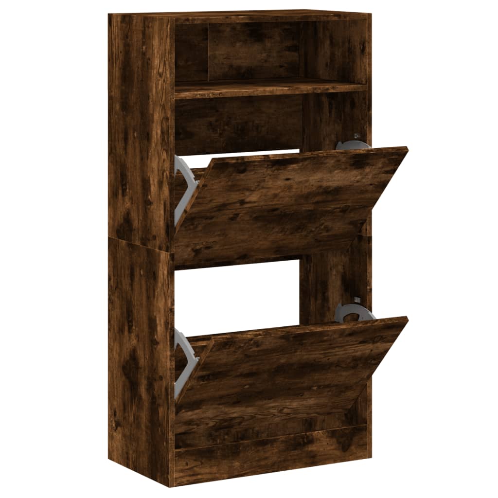 Vidaxx armoire à chaussures 60x34x116 cm bois traité, chêne fumé