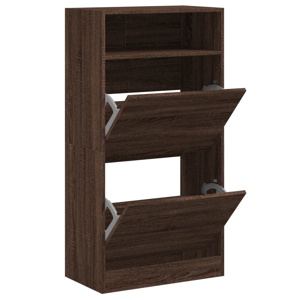 Vidaxx armoire à chaussures 60x34x116 cm bois fini couleur chêne marron
