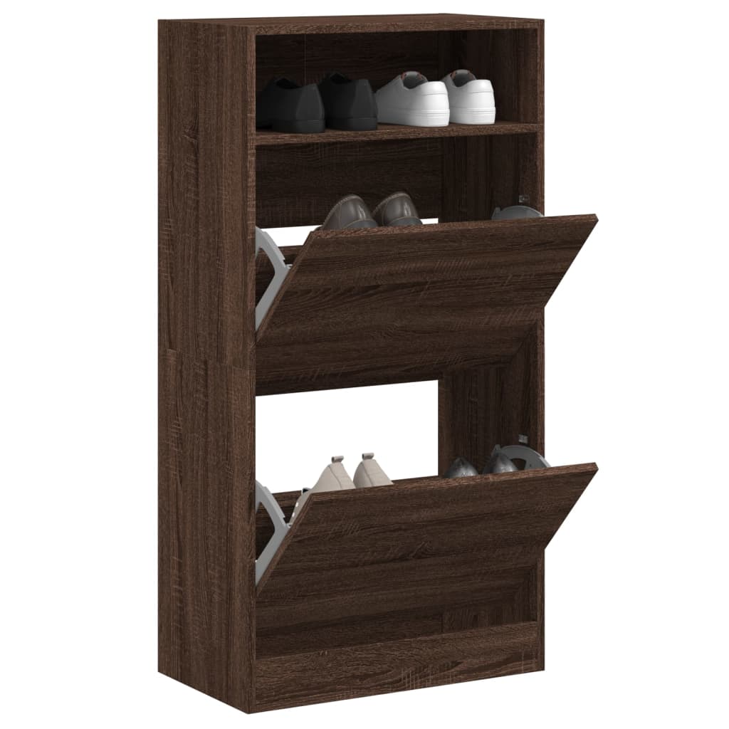 Vidaxx armoire à chaussures 60x34x116 cm bois fini couleur chêne marron