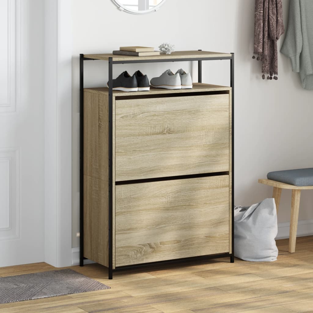 VidaXL Armoire à chaussures 75x34x112 cm bois d'ingénierie chêne sonoma