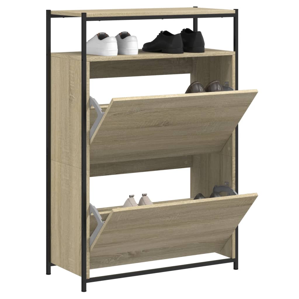 VidaXL Armoire à chaussures 75x34x112 cm bois d'ingénierie chêne sonoma
