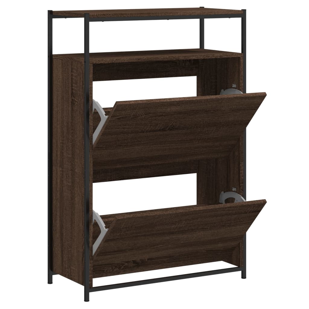 VidaXL Armoire à chaussures 75x34x112 cm bois fini couleur chêne marron