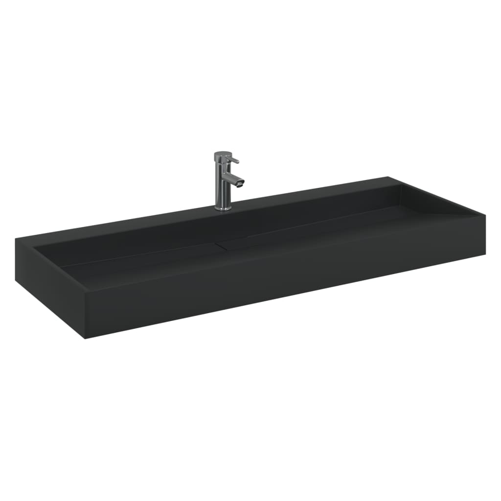 Vidaxx lavabo 120x46x11 cm marbre minéral moulé noir mat