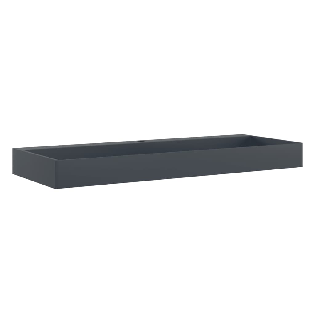 VidaXL Lavabo 120x46x11 cm fonte minérale marbre fonte anthracite