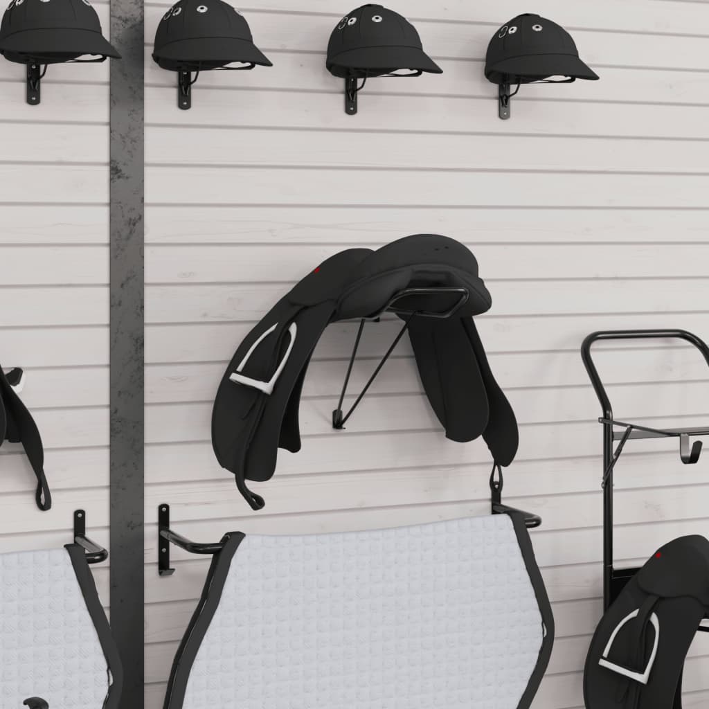 VidaXL Porte-selle pliable mural en fer noir