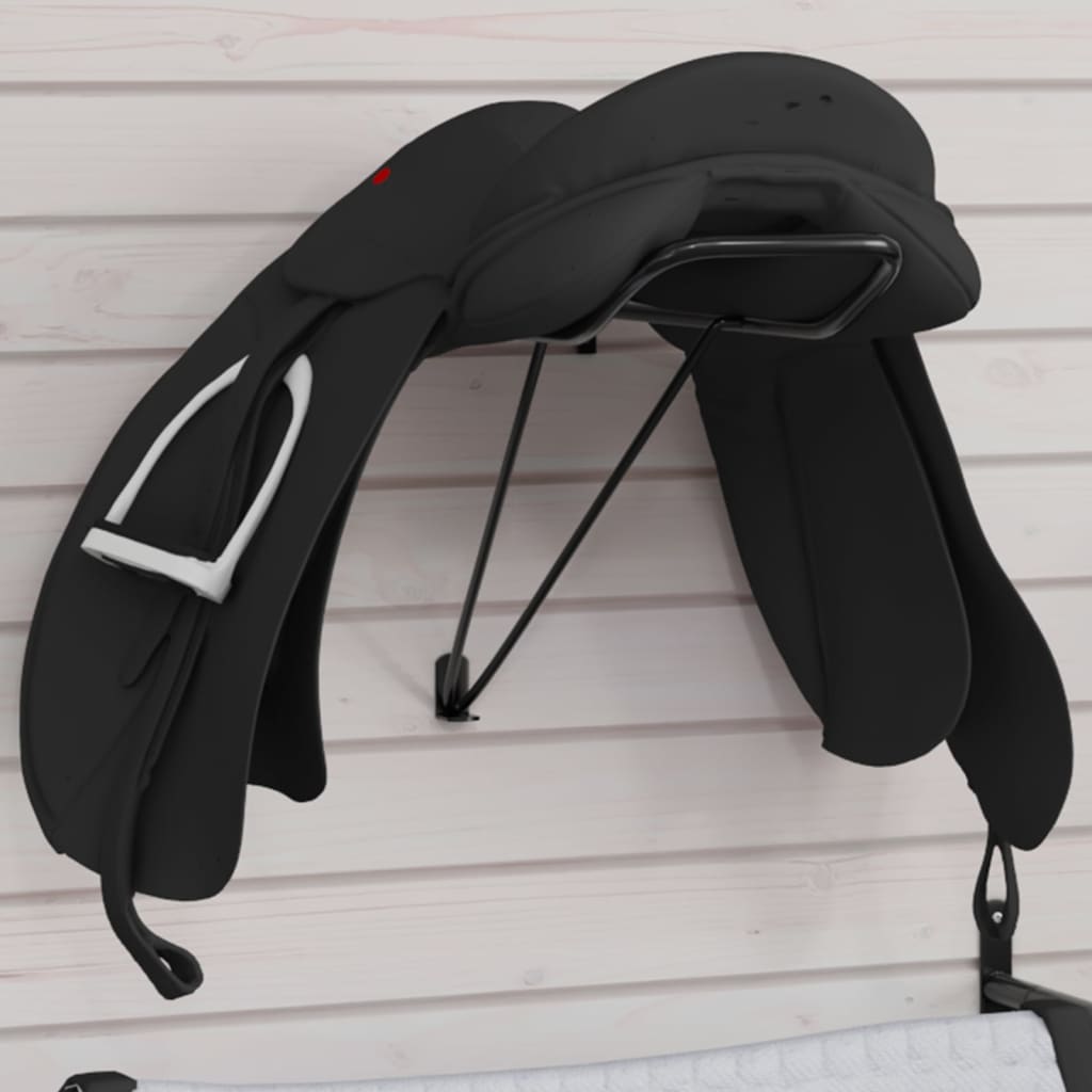 VidaXL Porte-selle pliable mural en fer noir