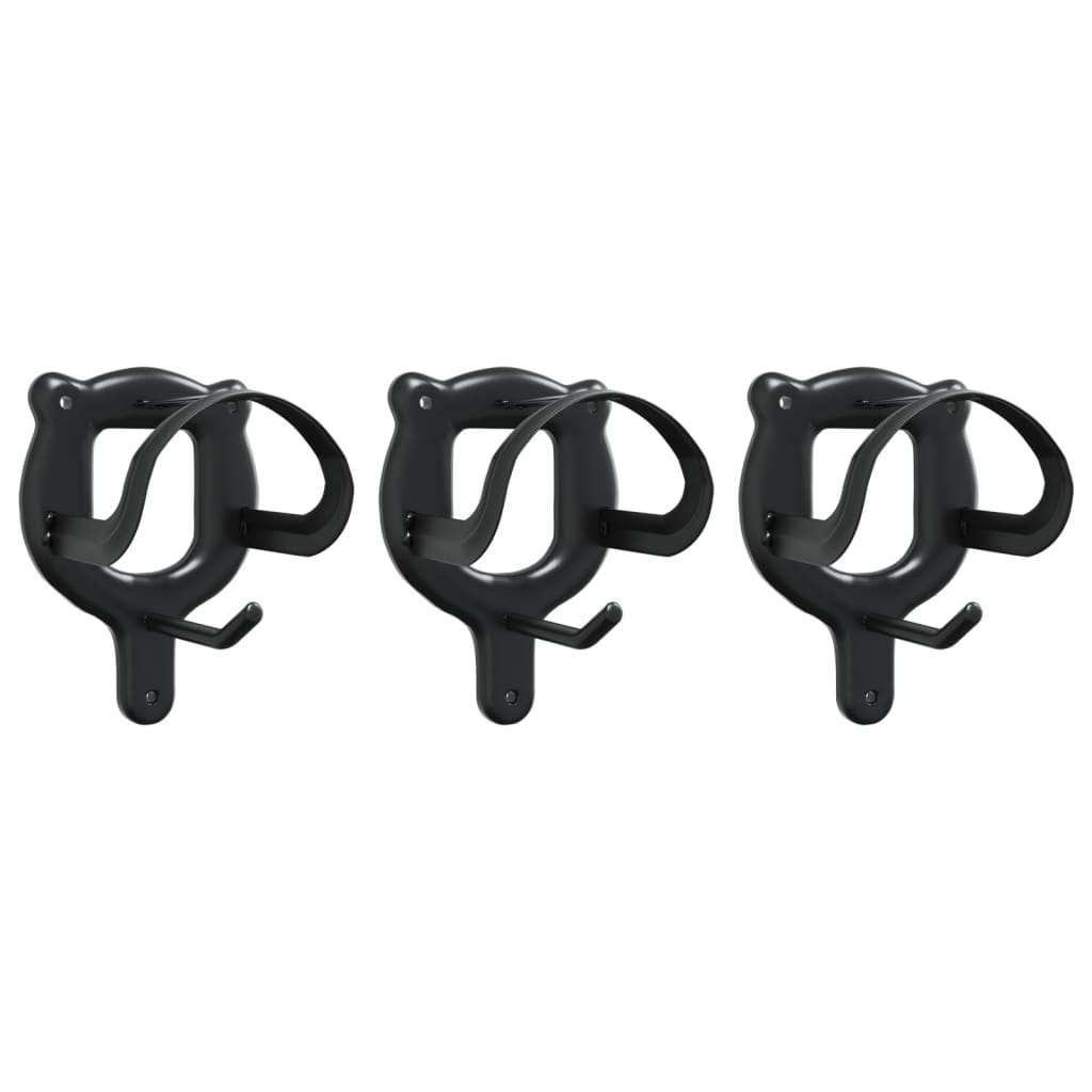 Vidaxx porte-brides 3 pcs mural en fer noir
